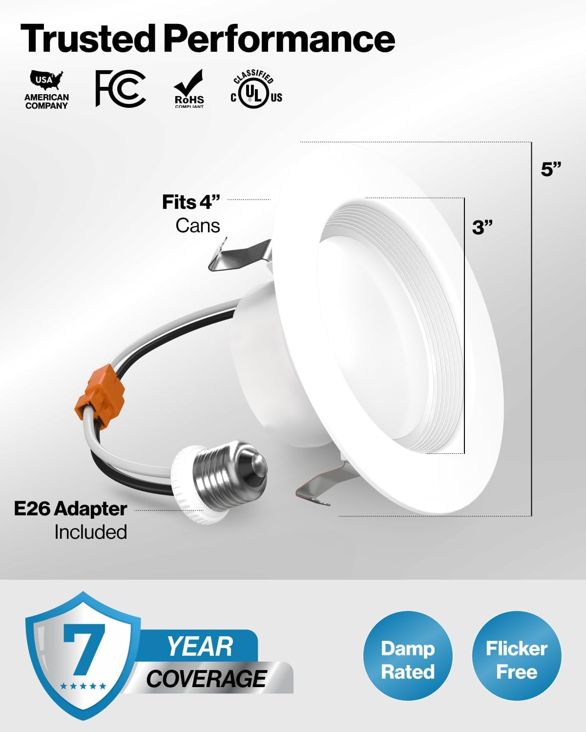 Sunco 4 Inch LED Recessed Lights, Retrofit Can Light for Ceiling, Baffle Trim, 660 LM, 11W (60W Equivalent), 4000K Cool White, Dimmable, Damp Rated ETL 4 Pack