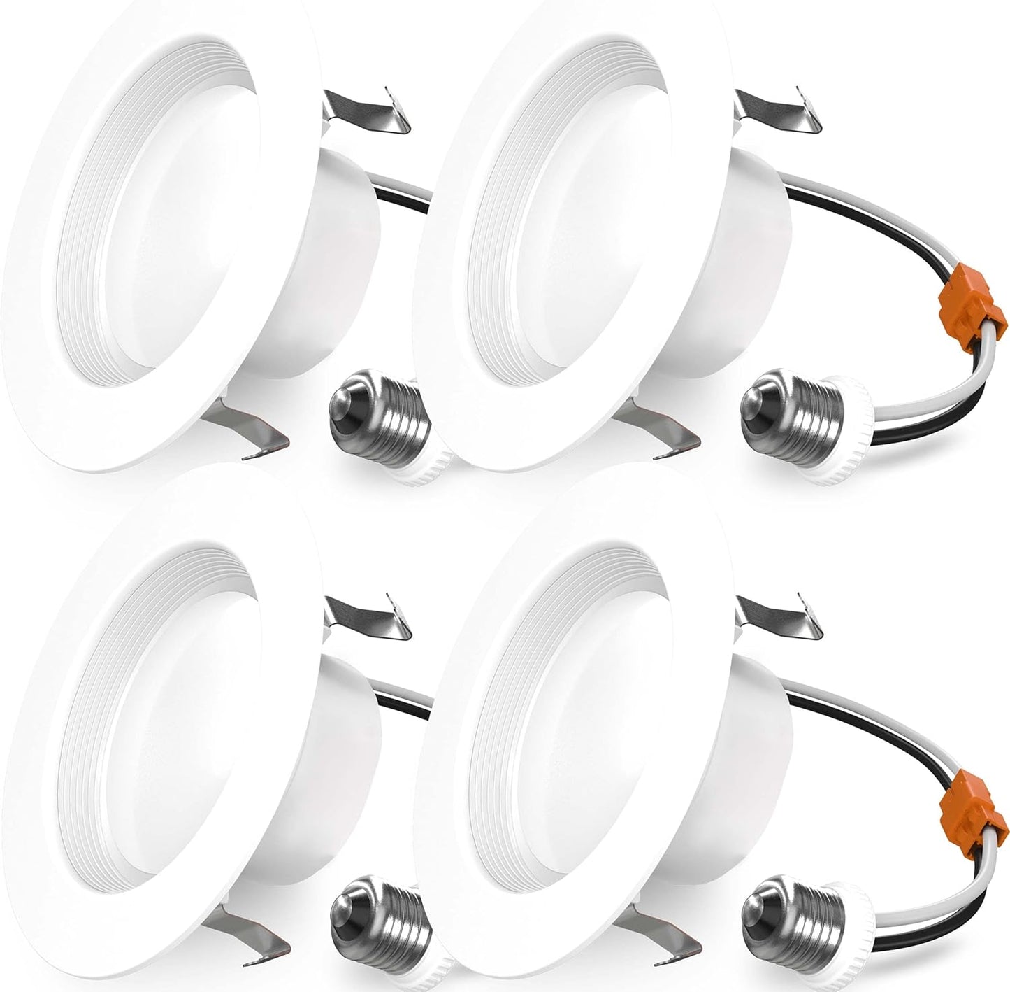 Sunco 4 Inch LED Recessed Lights, Retrofit Can Light for Ceiling, Baffle Trim, 660 LM, 11W (60W Equivalent), 4000K Cool White, Dimmable, Damp Rated ETL 4 Pack